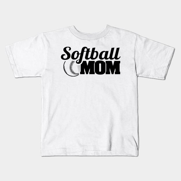 'Softball Mom' Best Baseball Mom Gift Kids T-Shirt by ourwackyhome